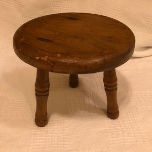 Vintage mini milking stool. Solid wood.